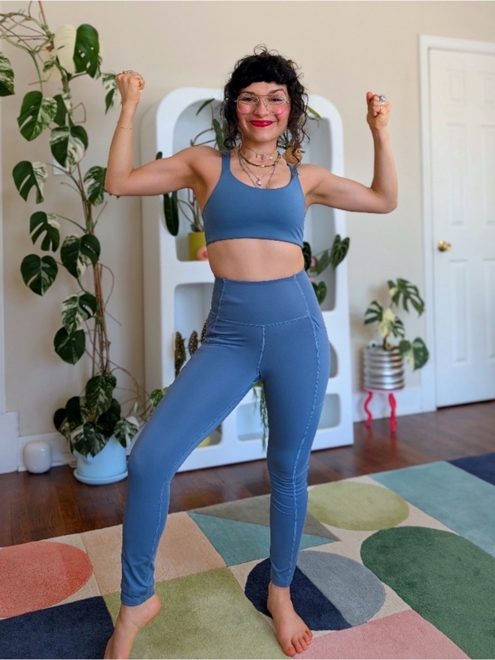 girlfriend collective Sports Bra and Legging SET both small - Laguna